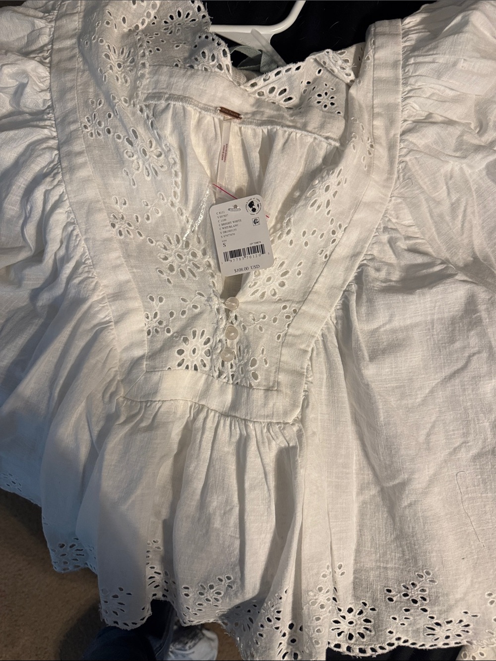 NWT Free People Costa Eyelit Top